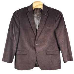 Lauren Ralph Lauren Corduroy Sport Coat Blazer Men 46R Brown Academia‎ Leather